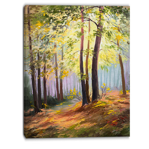 spring forest with sunlight landscape canvas art print PT6110