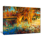 Autumn Forest and Sky Landscape Canvas Art Print