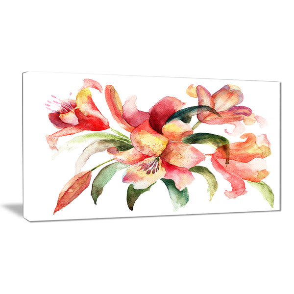 lily flowers watercolor illustration floral canvas art print PT6160