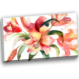 lily flowers watercolor illustration floral canvas art print PT6160