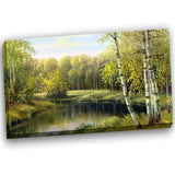 quiet autumn river landscape canvas art print PT6177