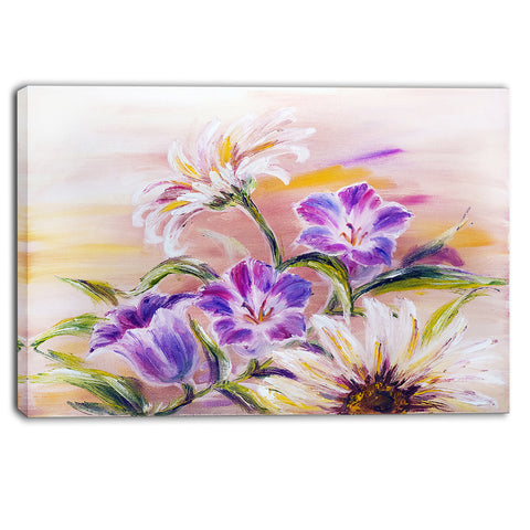 purple wildflowers floral canvas art print PT6188