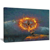 God in the Burning Bush Landscape Canvas Art Print