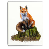 the clever fox illustration animal canvas art print PT6217