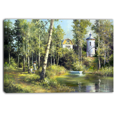 the river in the spring landscape canvas art print PT6219