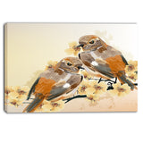 bird couple on a branch animal canvas art print PT6251