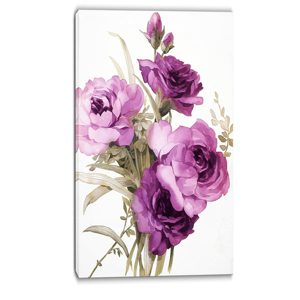 bunch of purple flowers floral canvas art print PT6258