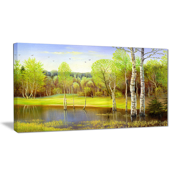 light green autumn landscape canvas art print PT6287