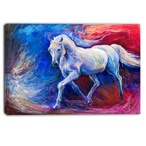 blue horse animal canvas art print PT6302