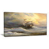 vessel in stormy sea seascape canvas print PT6324