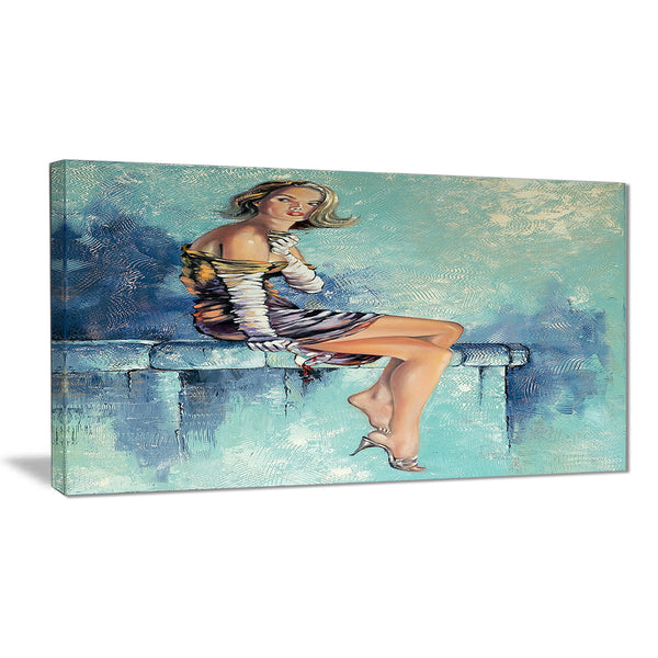 girl with glass portrait canvas art print PT6332