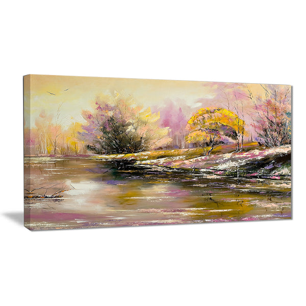 river's farwell to autumn landscape canvas art print PT6333