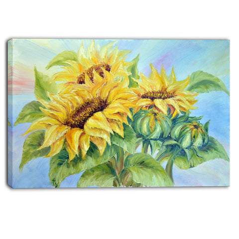 three sunflowers floral canvas art print PT6339
