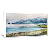 blue hills over sea landscape canvas print PT6364