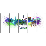 paris skyline cityscape canvas art print PT6425