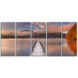 jetty in lake japan seascape photography canvas print PT6429