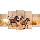 herd gallops in sand storm photography canvas art print PT6456