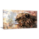 peaceful lion animal canvas art print PT6528