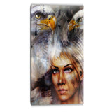 woman with flying eagles portrait canvas art print PT6544