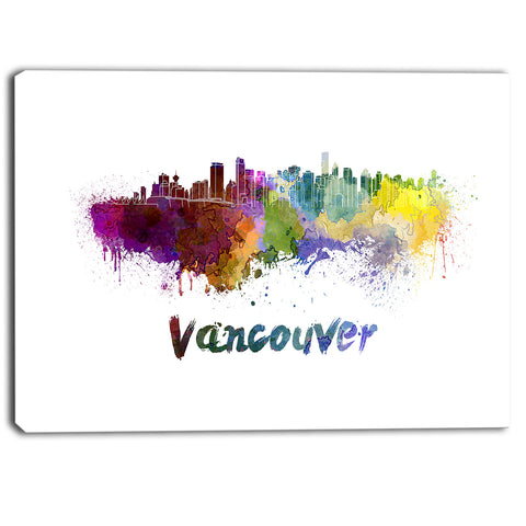 vancouver skyline cityscape canvas art print PT6547