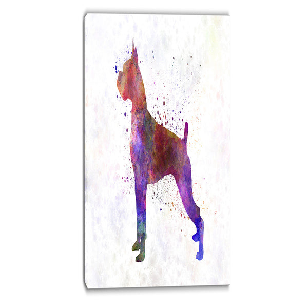 boxer in watercolor animal canvas art print PT6551