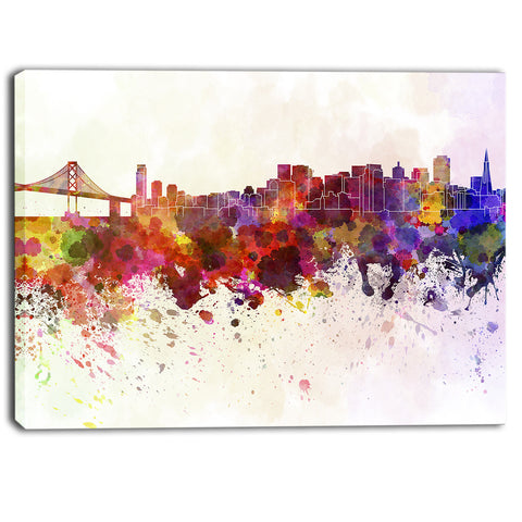 san francisco skyline cityscape canvas artwork print PT6561