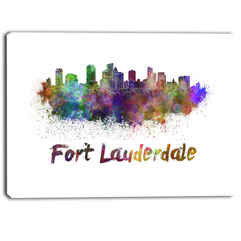 fort lauderdale skyline cityscape canvas artwork print PT6574