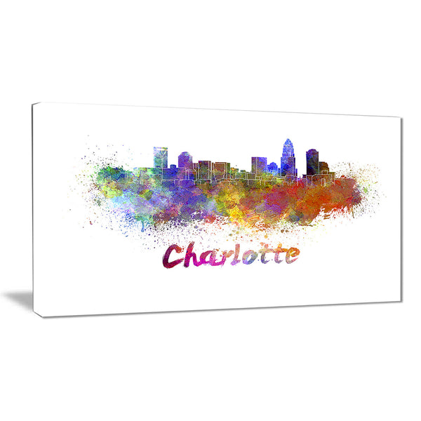 charlotte skyline cityscape canvas artwork print PT6580