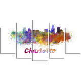 charlotte skyline cityscape canvas artwork print PT6580