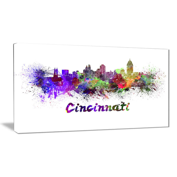 cincinnati skyline cityscape canvas artwork print PT6583