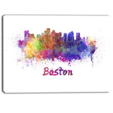 boston skyline cityscape canvas artwork print PT6591