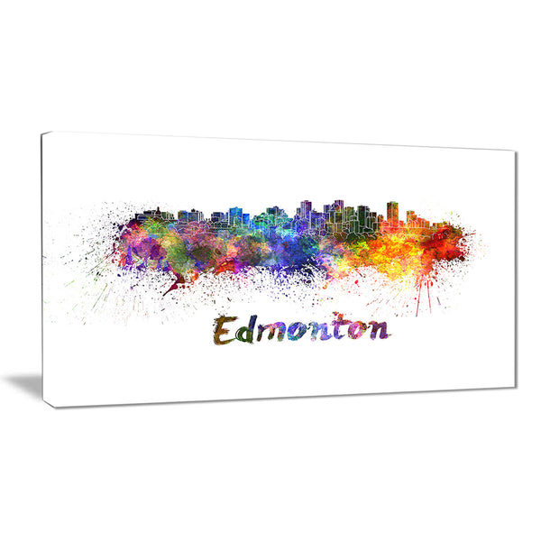 edmonton skyline cityscape canvas artwork print PT6598