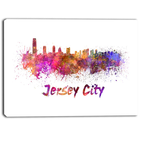 jersey city skyline cityscape canvas artwork print PT6601