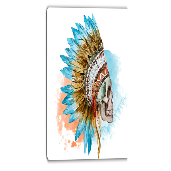 ethnic skull digital canvas artwork print PT6619