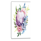 skull with flower borders digital floral canvas art print PT6633