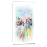 silhouette of big city digital cityscape canvas art print PT6667