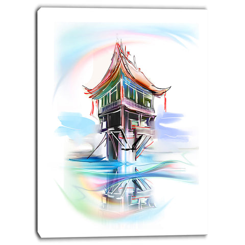 pagoda in vietnam digital canvas art print PT6674