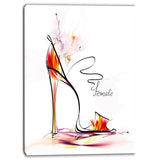 abstract red high heel digital abstract canvas art print PT6678