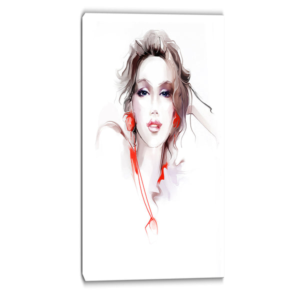 stylish woman digital portrait canvas art print PT6695