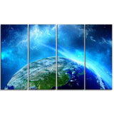 planet earth in universe contemporary canvas art print PT6720