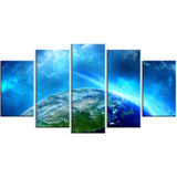 planet earth in universe contemporary canvas art print PT6720