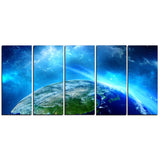 planet earth in universe contemporary canvas art print PT6720