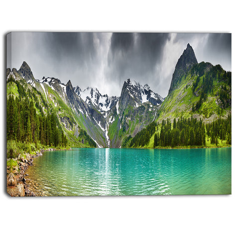 mountain lake panorama photography canvas art print PT6736
