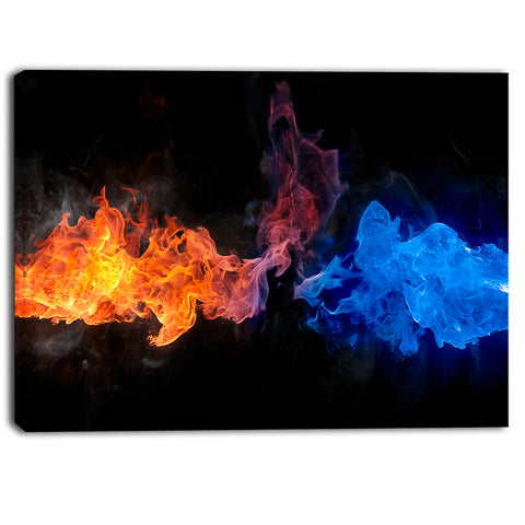 blue and red fire contemporary artwork PT6740