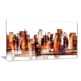 brown city skyline cityscape canvas art print PT6766