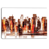 brown city skyline cityscape canvas art print PT6766