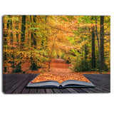 open book in autumn landscape contemporary canvas art print PT6790