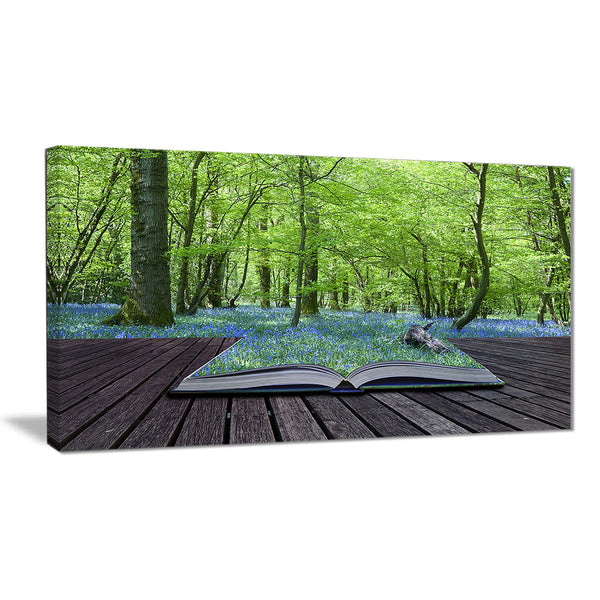 open book to green forest – digital landscape canvas print PT6821