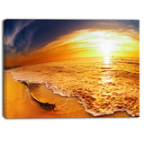 tropical beach at sunset photography canvas art print PT6835