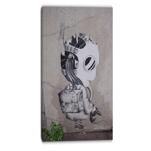 rat catcher robot street art canvas print PT6941